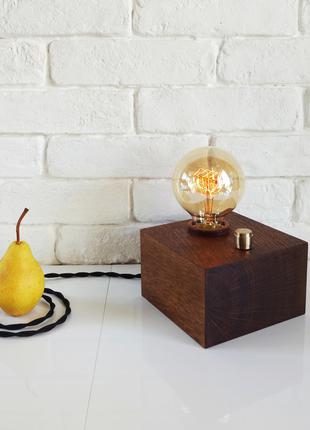 Настільна лампа-нічник із лампою Едісона куб — Yellow