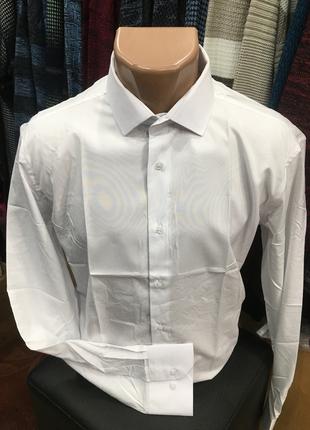 Рубашка белая коттон шлифованный Турция