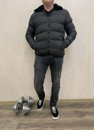 Куртка мужская тёплая с капюшоном эко-кожа новинка-2021