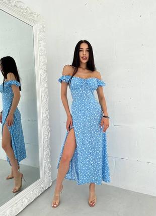Летнее женское платье миди с декольте. новинки 2023