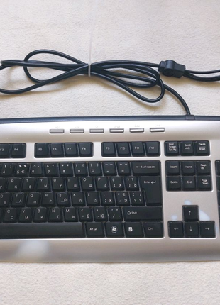 Клавіатура дротова A4Tech X-Slim KL-23MU PS/2 Silver Black