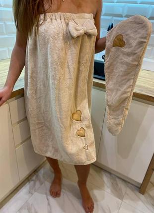 Набор для сауны женский  из 2 предметов полотенце на резинке +...