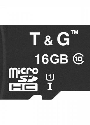 Картка пам'яті T&G; Micro SDHC 16gb UHS-1 10 Class Чорний