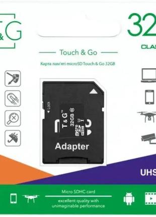 Картка пам'яті з адаптером T&G; Micro SDHC 32gb UHS-3 Class 10...