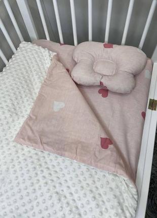 Комплект постельного белья для новорожденных манюня сердечки в...