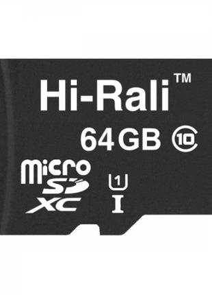 Карта памяти Hi-Rali Micro SDXC 64gb UHS-1 10 Class Черный