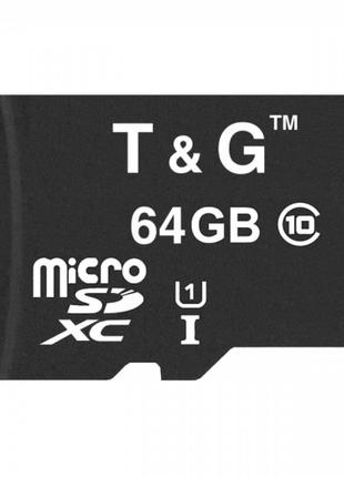 Карта памяти T&G; Micro SDXC 64gb UHS-1 10 Class Черный