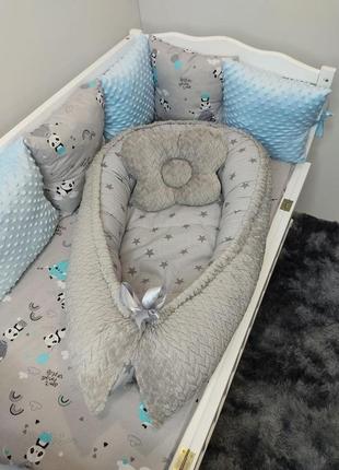 Набор в детскую кроватку для новорожденных защита( бортик 12 п...