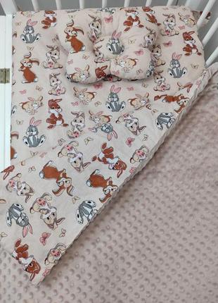 Комплект постельного белья для новорожденных манюня зайчик в к...