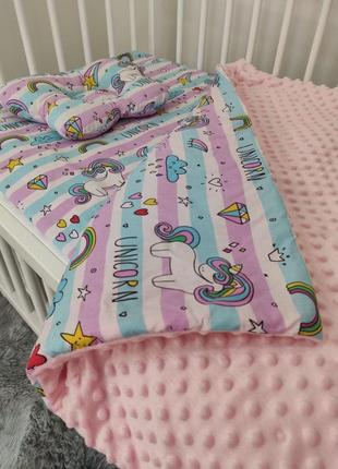 Комплект постельного белья для новорожденных манюня единорог в...