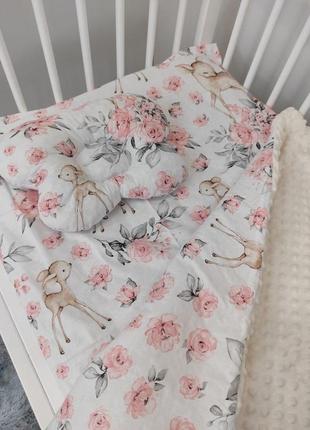 Комплект постельного белья для новорожденных манюня олененок в...