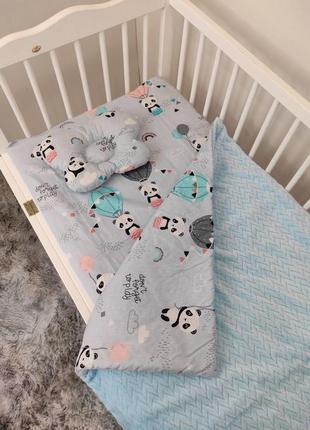 Комплект постельного белья для новорожденных манюня панда в кр...