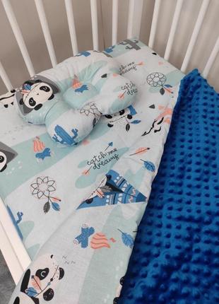 Комплект постельного белья для новорожденных манюня панда в кр...