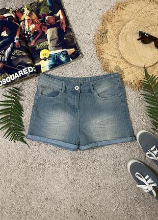 Короткие джинсовые шорты с подворотами #306