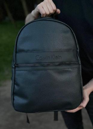 Черный городской рюкзак calvin klein из экокожи