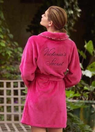 Теплий плюшевий халат рожевий victoria's secret 🇺🇸оригінал🇺🇸