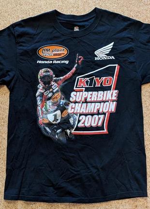 Винтажная футболка honda superbike champions 2007
