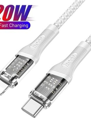USB кабель Type-C на Lightning для iPhone iPad HOCOTransparent...