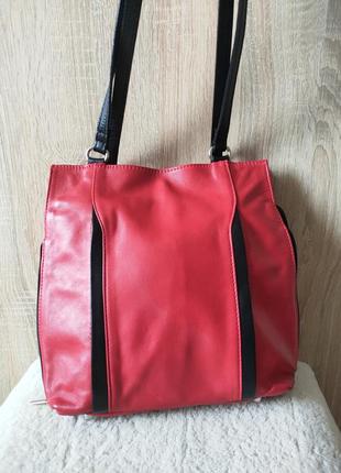 Стильная сумка-рюкзак натуральная кожа genuine leather италия