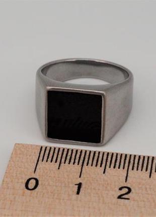 Перстень мужской с черной эмалью, арт. 03817