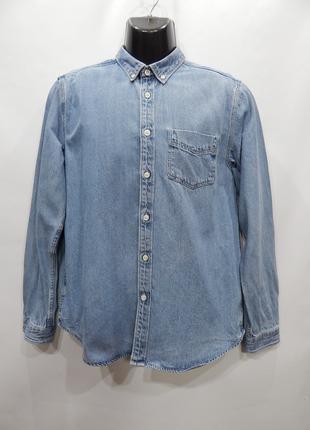 Мужская джинсовая рубашка с длинным рукавом Zara р.48 007ДР (т...