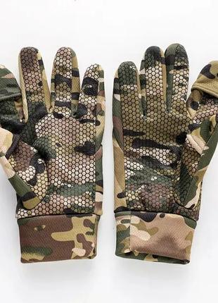 Тактические полнопалые перчатки со съемными пальцами (Камуфляж)
