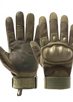 Тактические военные перчатки с закрытыми пальцами (Оливковый)