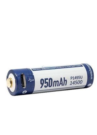 Аккумулятор Keeppower P1495U 14500 3.6V 950mAh microUSB (Синий...