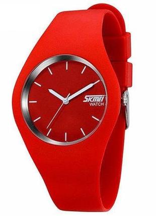 Женские оригинальные наручные часы Skmei 9068 Rubber (Красный)