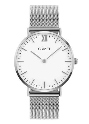 Кварцевые мужские часы Skmei 1181 Large серебристые