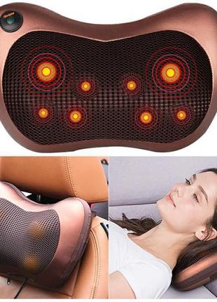 Роликовый массажер для спины и шеи Massage pillow GHM 8028 (ма...