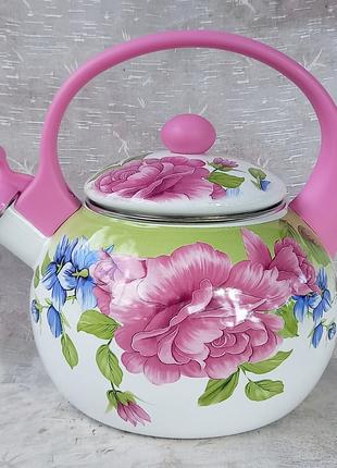 Чайник емальований Zauberg Pink Handle FT-7 "22L" (2,2л)