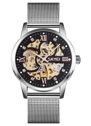 Чоловічий скелетон годинник Skmei 9199 (Сріблястий)