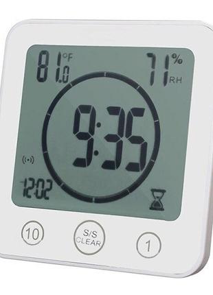 Часы цифровые KT-9 с термометром и гигрометром (белый)