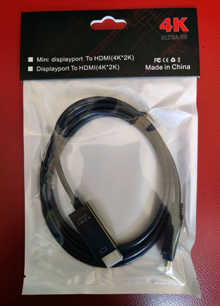 Кабель Display Port DisplayPort DP -> HDMI 1.8м 4K / 2K