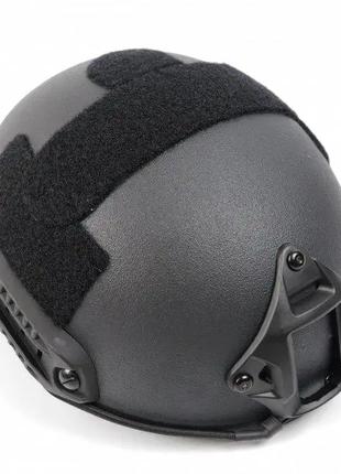 Тактический кевларовый шлем FAST IIIA NIJ (Черный) + кавер (Пи...