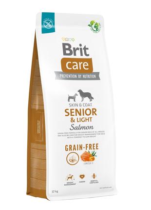 Сухой корм для пожилых собак и с лишним весом Brit Care Grain-...