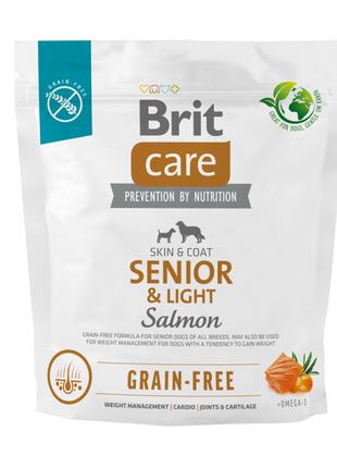 Сухой корм для пожилых собак и с лишним весом Brit Care Grain-...