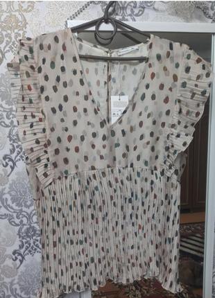 Блуза футболка летняя гофре плиссе