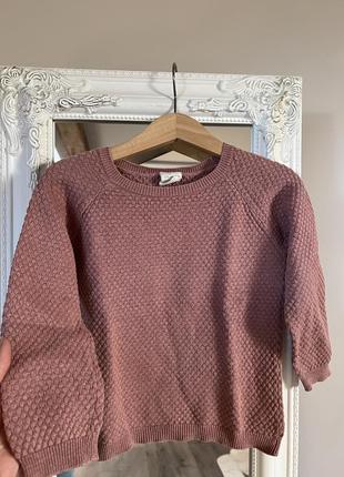 Легкий пудровый свитер для девочки 2р нежный свитер розовый од...