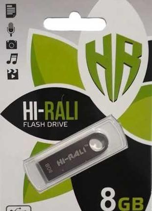 USB флеш накопичувач Hi-Rali 8GB Shuttle Series Silver USB 2.0...