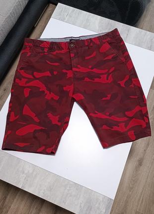 Модные мужские красные шорты бриджи милитари камуфляжные