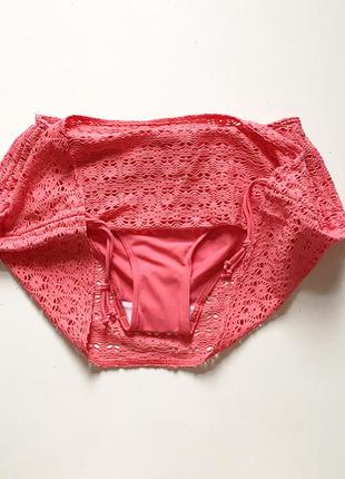 S-m новые пляжные плавки с юбкой розовые купальник раздельный