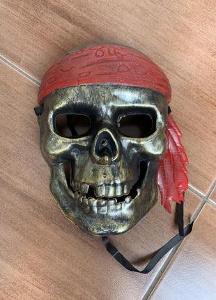 Скелет пират маска пластик карнавал