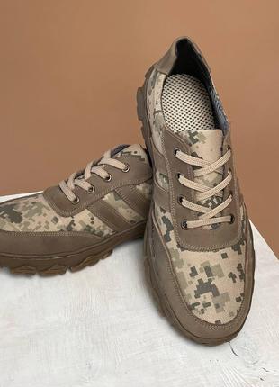 Тактические военные кроссовки из натуральной кожи со вставками...