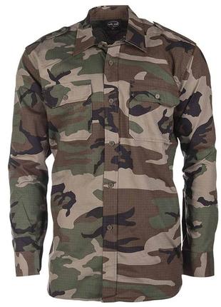 Сорочка з довгим рукавом mil-tec ripstop woodland