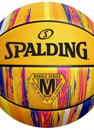 Мяч баскетбольный резиновый №7 Spalding NBA Marble Уellow (844...