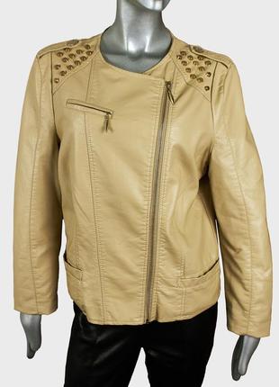 Женская кожаная куртка косуха с шипами от бренда vivo modo (эк...