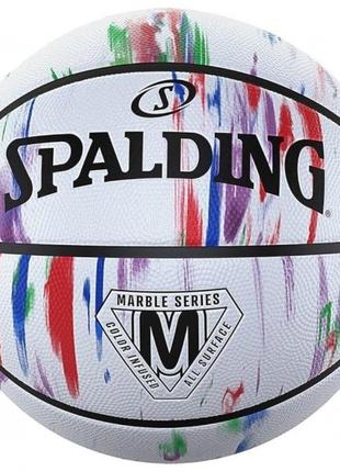 Мяч баскетбольный Spalding Marble Ball белый, красный, синий р...
