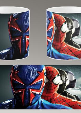 Чашка белая керамическая "Человек-паук: Через вселенные" Spide...